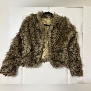 Faux Fur Leopard Print Jacket